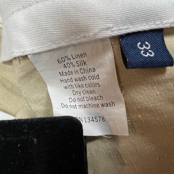 Vineyard Vines Clubhouse Shorts Tan Khaki‎ Men's 33 Linen Silk Blend Zip Fly - Picture 4 of 10